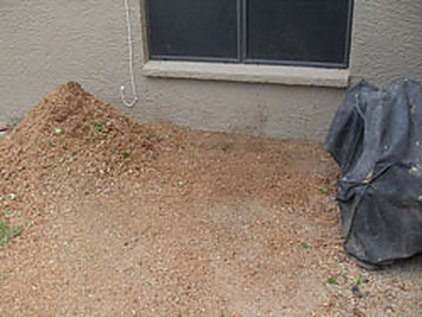 The same spot cleared and leveled after stump grinding